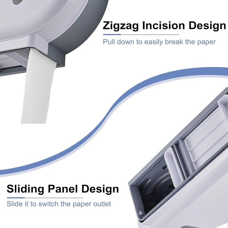 pollock Commercial Twin Jumbo Toilet Tissue Dispenser, 9” Double Toilet Paper Roll Holder Wall Mount, Industrial Tissue Dispenser with Key Lock,Tissue Holder with Dual Dispenser for Bathroom,Office,Schools - Image 5